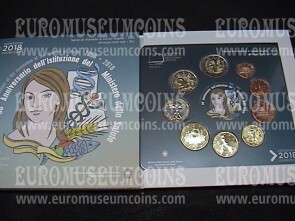 2018 Italia divisionale con 2 euro 60° Ministero della Salute FDC in folder ufficiale