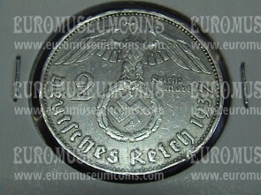 1937 Germania Von Hindeburg 2 Marchi svastica in argento