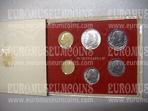 1981 Vaticano divisionale con Lire 500 in argento FDC Anno III