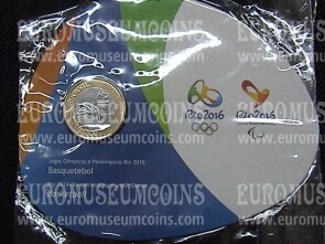 Brasile Olympic & Paralimpic Games RIO 2016 1 Real FDC Coin Basket