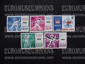 1964 U.R.S.S.francobolli Olimpiadi di Innsbruck I 5 valori