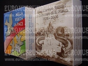 2006 Vaticano Dittico 5+10 Euro proof Giornata Mondiale della Pace e Colonnato Bernini in argento con cofanetto  