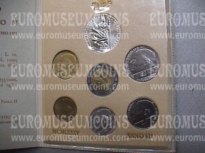 1985 Vaticano divisionale con Lire 1000 in argento FDC Anno VII