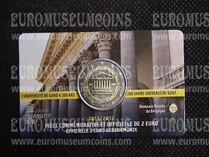 Belgio 2017 Università di Gand 2 Euro commemorativo in coincard FRANCESE