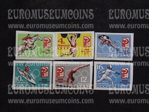 1964 U.R.S.S.francobolli Olimpiadi di Tokyo 6 valori non dentellati