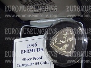 1996 Bermuda 3 dollari Triangolo in argento proof