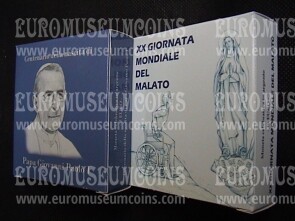 2012 Vaticano Dittico 5+10 Euro Proof Centenario Giovanni Paolo I e Giornata Mondiale del Malato in argento con cofanetto  