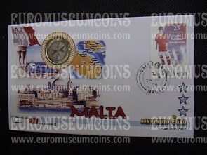 Malta moneta da 1 euro in coin cover