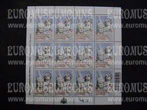 2008 minifoglio San Marino : Fratellanza RSM - USA ( con codice a barre )