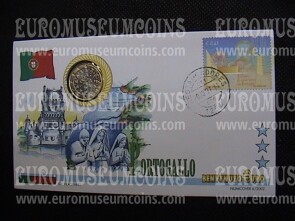 Portogallo moneta da 1 euro in coin cover