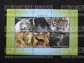 2011 ANIMALI Felini foglietto BF DJIBOUTI 