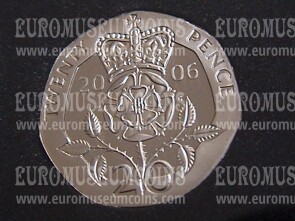 2006 Gran Bretagna moneta da 20 Pence Proof