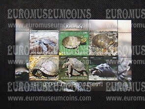 2011 ANIMALI Tartarughe foglietto BF DJIBOUTI  
