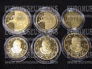 2010 Vaticano 10 + 20 + 50 eurocent proof da set ufficiale