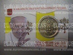 2019 Vaticano 50 centesimi di euro nuova effige in coincard n° 10