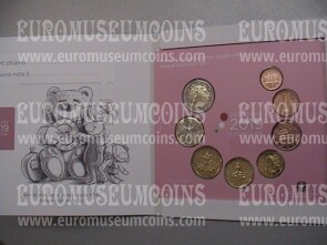 2019 Italia divisionale 8 monete FDC in folder ufficiale Rosa