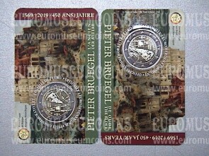 Belgio 2019 Pieter Bruegel 2 Euro commemorativo in coincard Francese + Olandese