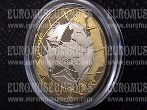 2000 Italia Turrita 1000 Lire Proof Italia Bimetallico