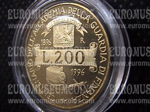 1996 Italia 200 Lire Accademia GDF Proof