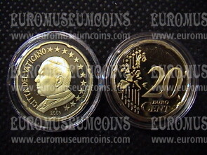 2005 Vaticano eurocent 20 proof da set ufficiale