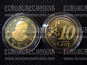 2006 Vaticano eurocent 10 proof da set ufficiale