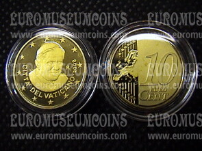 2008 Vaticano eurocent 10 proof da set ufficiale