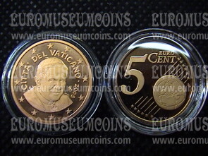 2008 Vaticano eurocent 5 proof da set ufficiale