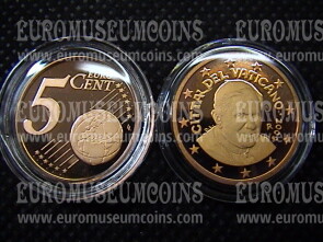 2009 Vaticano eurocent 5 proof da set ufficiale