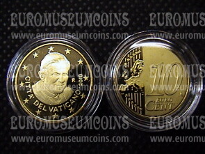 2010 Vaticano eurocent 10 proof da set ufficiale