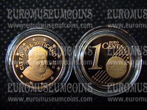2010 Vaticano eurocent 1 proof da set ufficiale