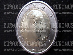 Italia 2019 Leonardo dama con ermellino 2 euro commemorativo FDC