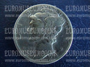 1942 Stati Uniti Mercury dime in argento