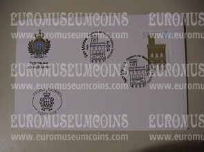 2021 busta FDC stemma San Marino 25 Anni dal restauro del Palazzo Pubblico 