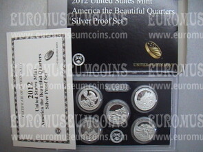 2012 USA America Quarters silver proof set Parchi in argento