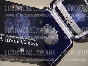 2022 Italia 5 Euro in argento Proof Antonio Canova