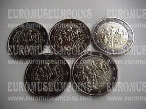 Germania 2024 Costituzione di Francoforte 2 Euro commemorativi 5 zecche A D F G J