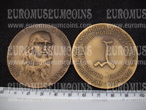 Medaglia in bronzo Leonardo da Vinci Museo scienza e tecnica Milano