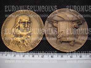 Medaglia in bronzo Leonardo da Vinci Museo scienza e tecnica Milano - Metallurgia