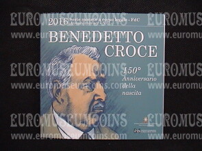 2016 Italia Benedetto Croce divisionale con 5 euro in argento FDC in folder ufficiale