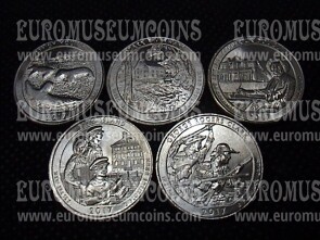 2017 quarti di dollaro Parchi USA annata cpl zecca D