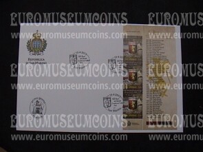 2013 busta FDC Genoa San Marino 3 v + bandella laterale