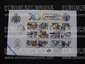 2000 San Marino XX Secolo BF Busta primo giorno di emissione FDC