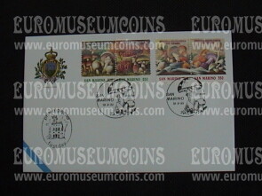 1992 San Marino Funghi Busta primo giorno di emissione FDC