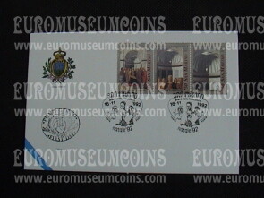 1992 San Marino Natale Busta primo giorno di emissione FDC