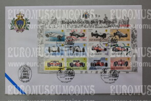 1998 San Marino 50 ANNI di FERRARI FDC foglietto 