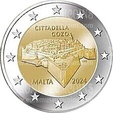 Malta 2024 Cittadella di Gozo + Ape mellifera 2 euro commemorativi UNC da rotolino zecca