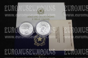 2003 Italia 5 + 10 Euro FDC EUROPA DEI POPOLI dittico in argento con cofanetto  