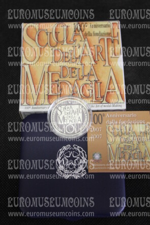 2007 Italia 10 Euro SCUOLA ARTE DELLA MEDAGLIA in argento con cofanetto  
