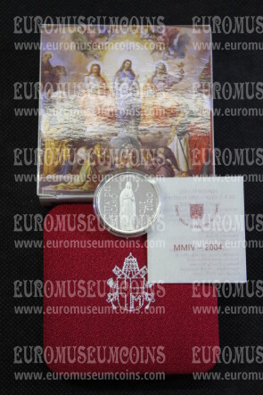 2004 Vaticano 5 Euro PROOF Immacolata Concezione in argento con cofanetto  