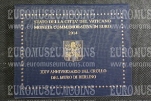 Vaticano 2014 Muro di Berlino 2 euro FDC in folder ufficiale